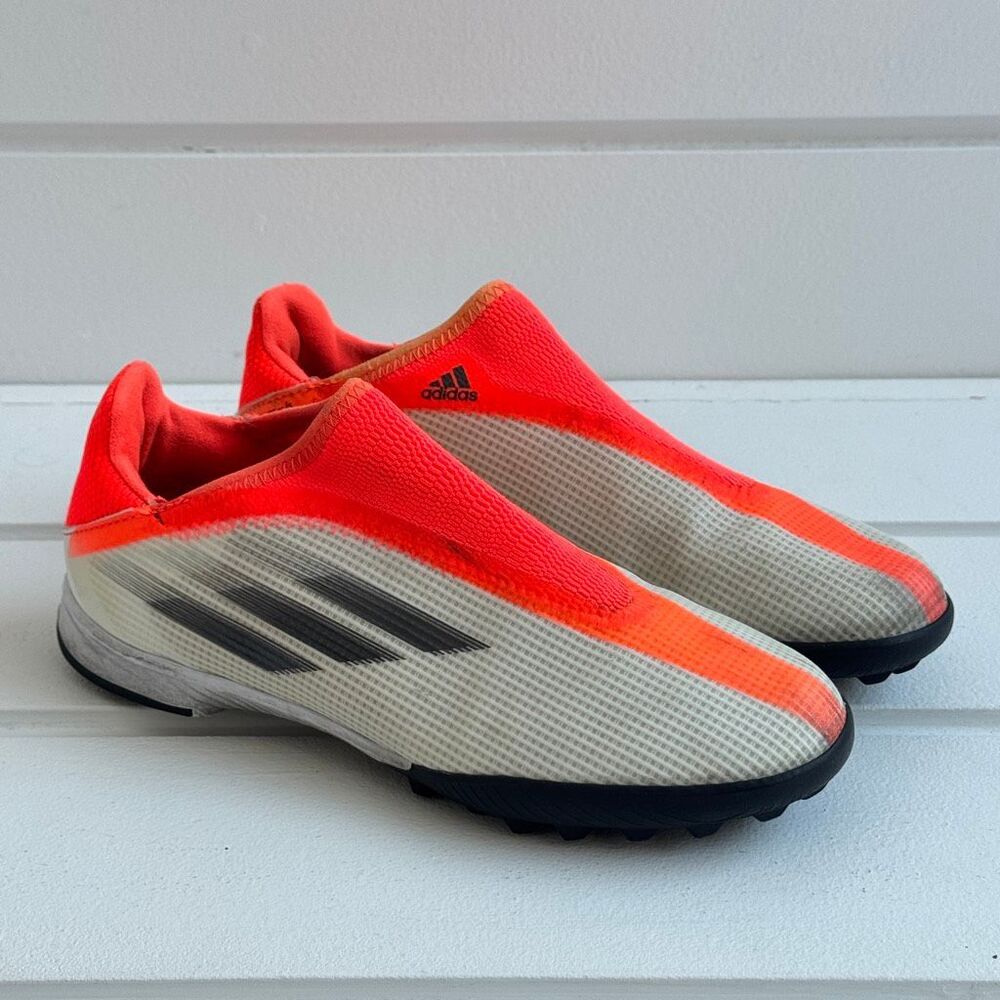 Adidas X Speedflow.3 Laceless Turf Soccer Shoes In White/Orange Youth Size 5 - Picture 2 of 8